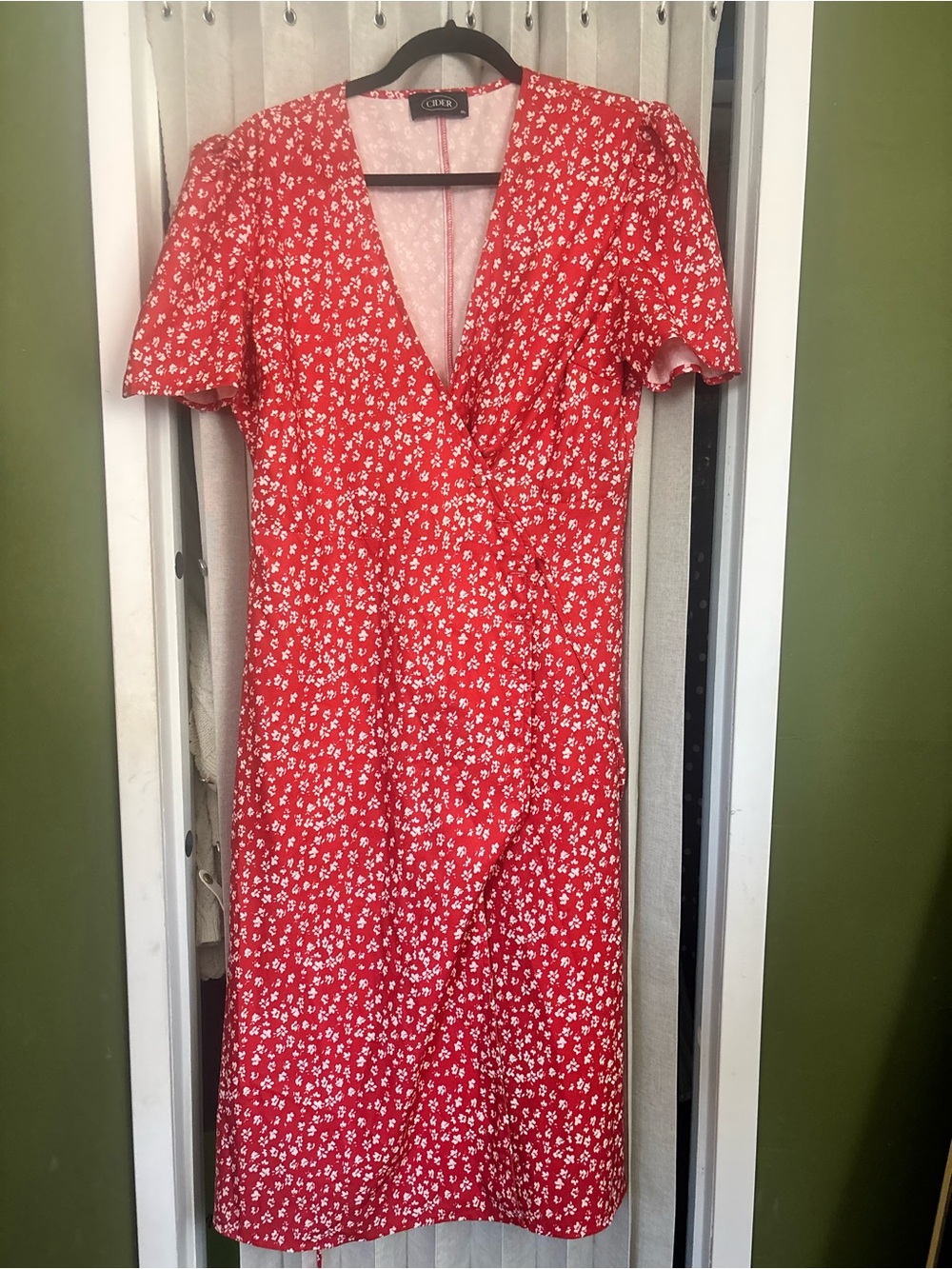 Cider V-neck floral midi dress